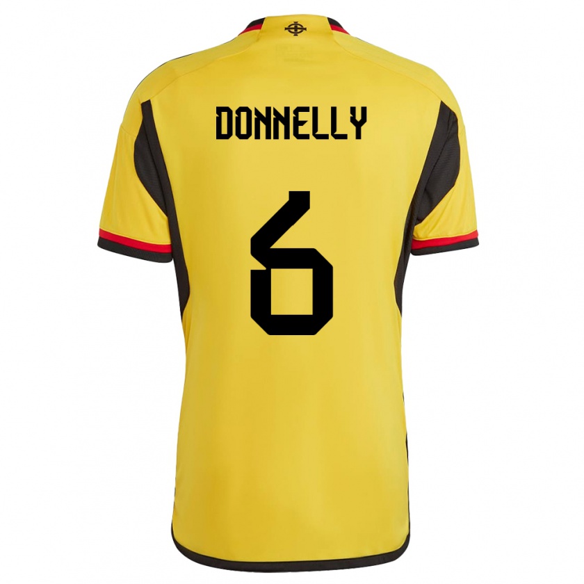 Kandiny Herren Nordirland Ryan Donnelly #6 Weiß Auswärtstrikot Trikot 24-26 T-Shirt