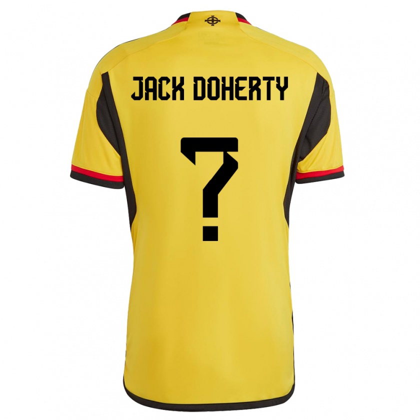 Kandiny Herren Nordirland Jack Doherty #0 Weiß Auswärtstrikot Trikot 24-26 T-Shirt