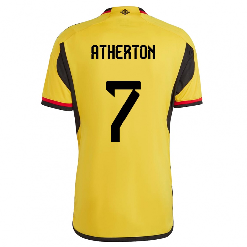 Kandiny Herren Nordirland Chris Atherton #7 Weiß Auswärtstrikot Trikot 24-26 T-Shirt