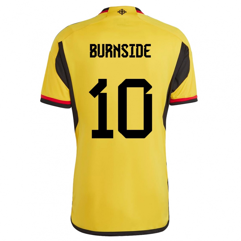 Kandiny Herren Nordirland Callum Burnside #10 Weiß Auswärtstrikot Trikot 24-26 T-Shirt