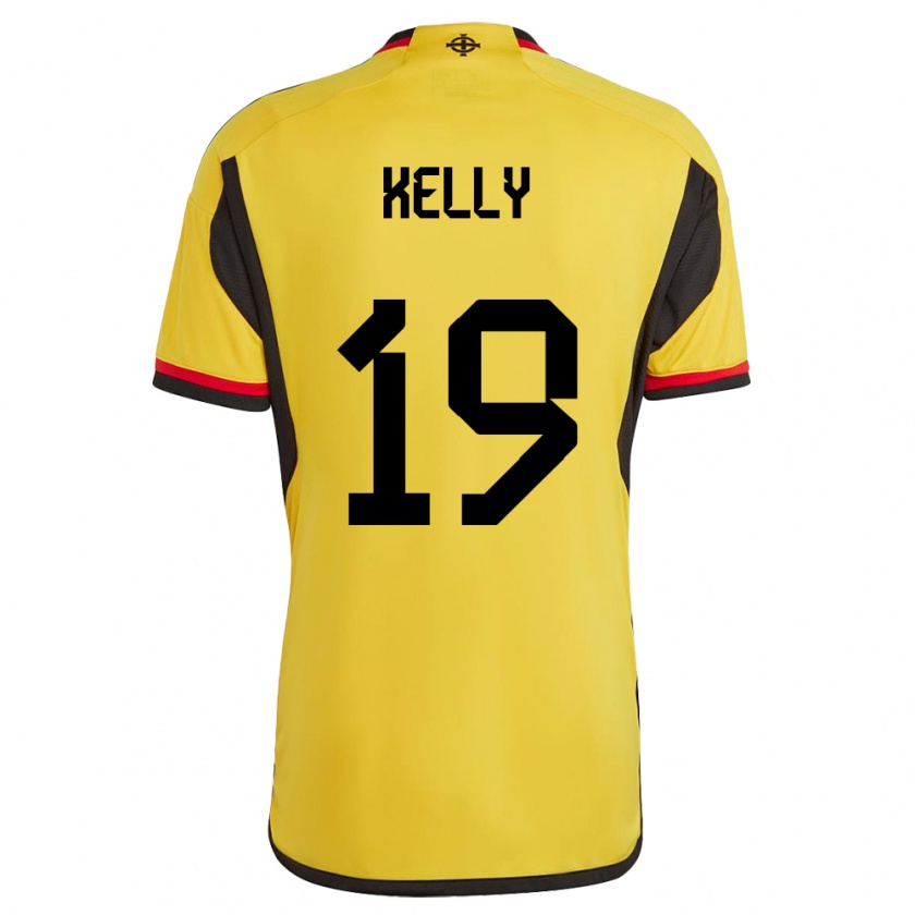 Kandiny Herren Nordirland Oscar Kelly #19 Weiß Auswärtstrikot Trikot 24-26 T-Shirt