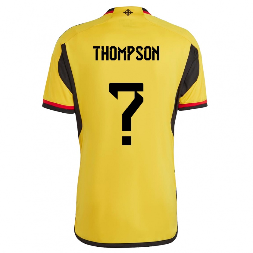 Kandiny Herren Nordirland Kalum Thompson #0 Weiß Auswärtstrikot Trikot 24-26 T-Shirt