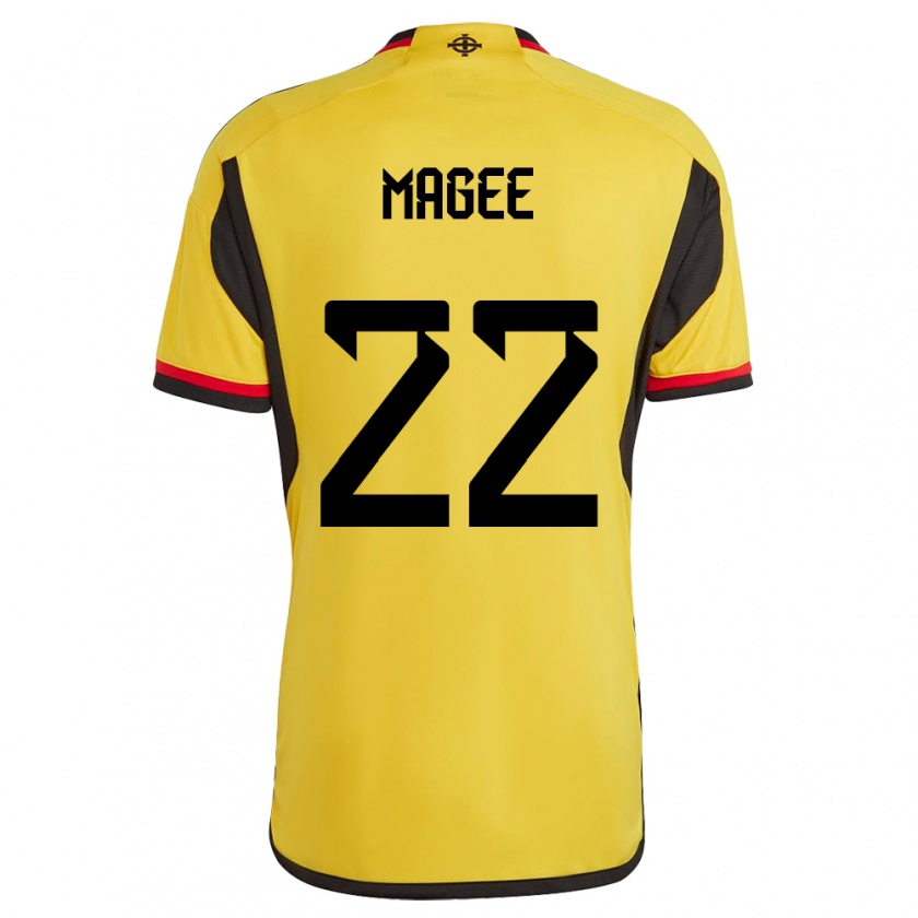 Kandiny Herren Nordirland Abbie Magee #22 Weiß Auswärtstrikot Trikot 24-26 T-Shirt