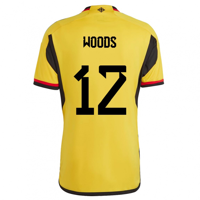 Kandiny Herren Nordirland Lilie Woods #12 Weiß Auswärtstrikot Trikot 24-26 T-Shirt