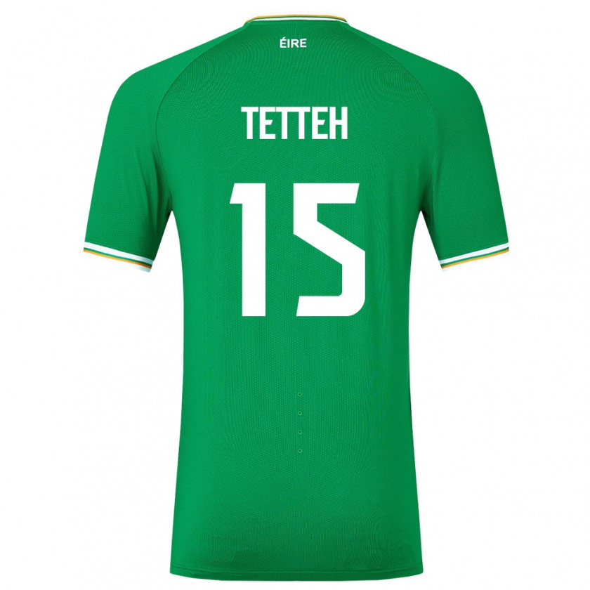 Kandiny Damen Irische Gideon Tetteh #15 Grün Heimtrikot Trikot 24-26 T-Shirt