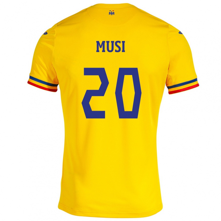 Kandiny Damen Rumänische Alexandru Musi #20 Gelb Heimtrikot Trikot 24-26 T-Shirt