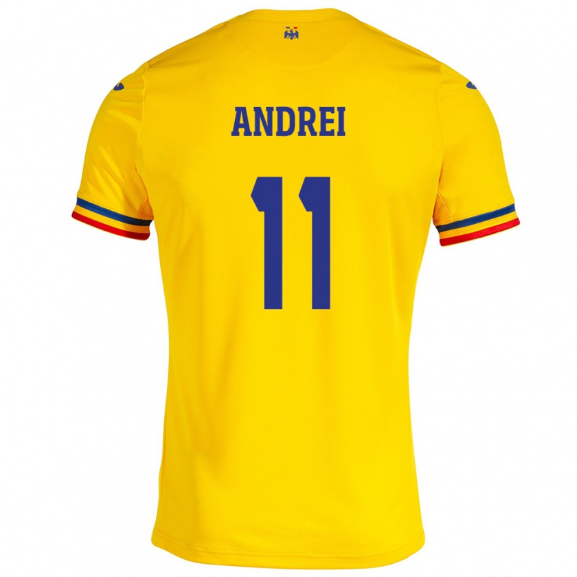 Kandiny Damen Rumänische Doru Andrei #11 Gelb Heimtrikot Trikot 24-26 T-Shirt