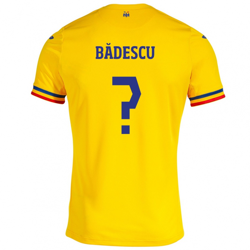Kandiny Damen Rumänische Robert Bădescu #0 Gelb Heimtrikot Trikot 24-26 T-Shirt