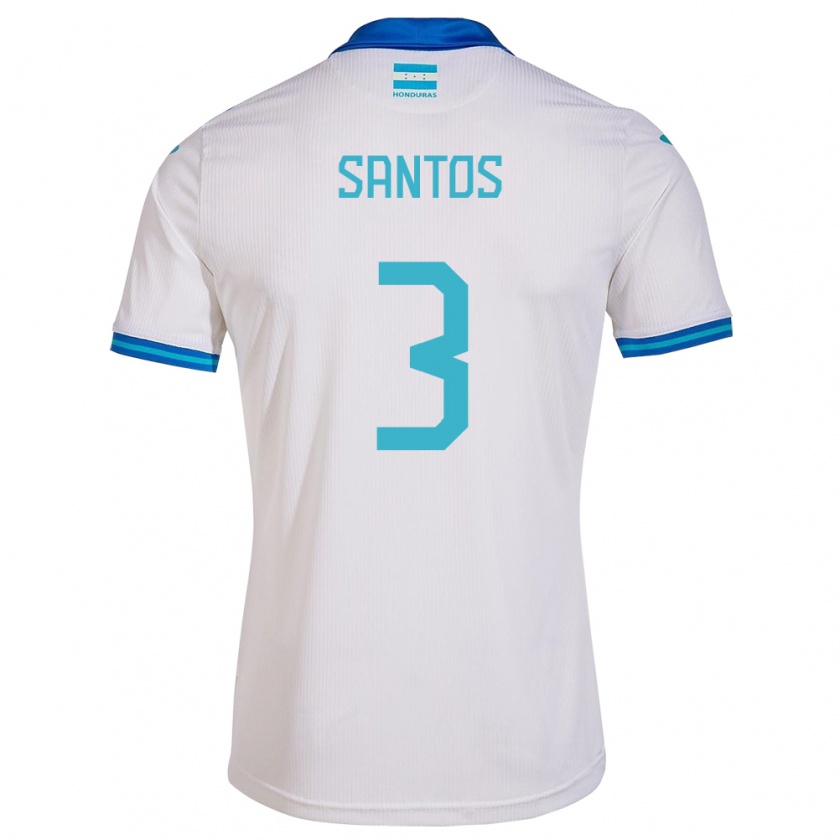 Kandiny Damen Honduras Marcelo Santos #3 Weiß Heimtrikot Trikot 24-26 T-Shirt