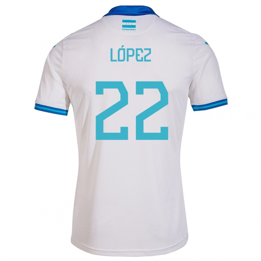 Kandiny Damen Honduras Luis López #22 Weiß Heimtrikot Trikot 24-26 T-Shirt