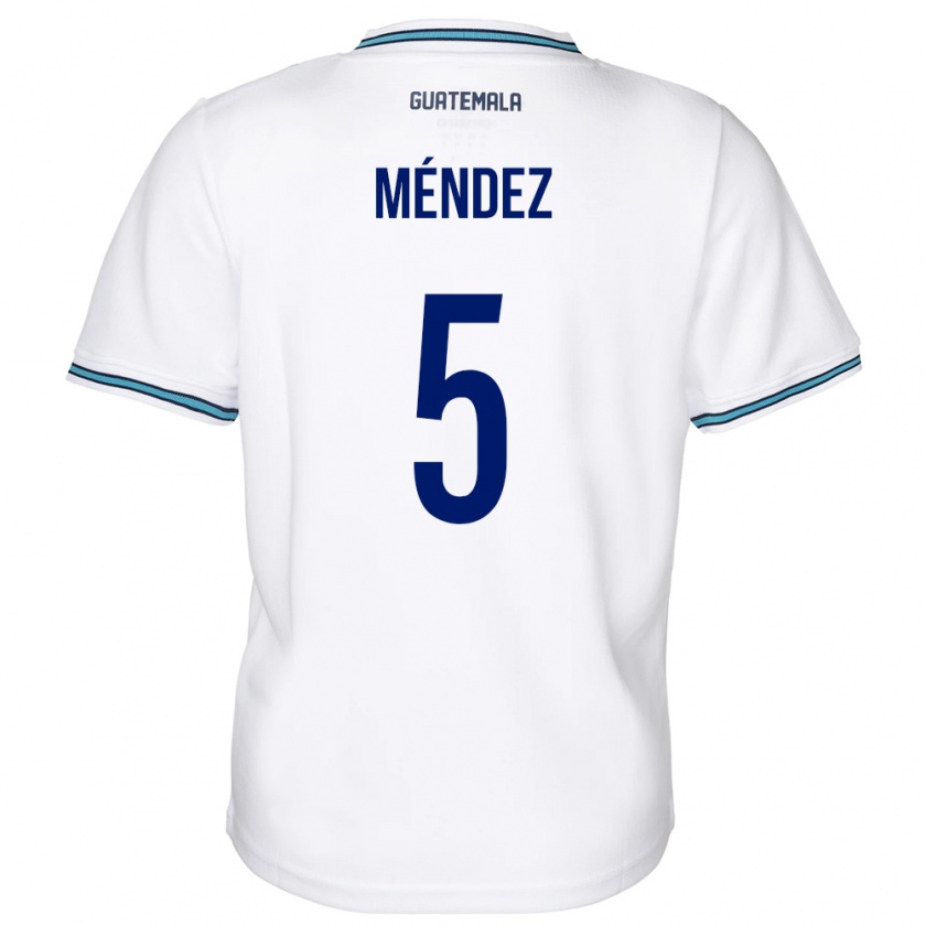 Kandiny Damen Guatemala Diego Méndez #5 Weiß Heimtrikot Trikot 24-26 T-Shirt