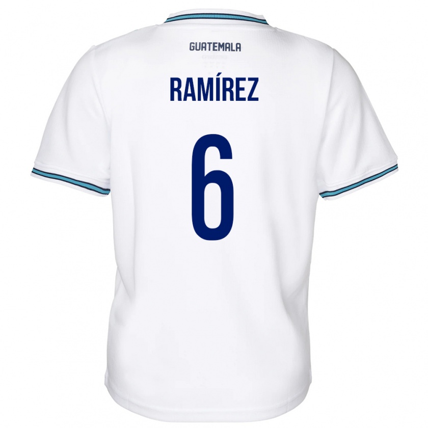 Kandiny Damen Guatemala Kevin Ramírez #6 Weiß Heimtrikot Trikot 24-26 T-Shirt