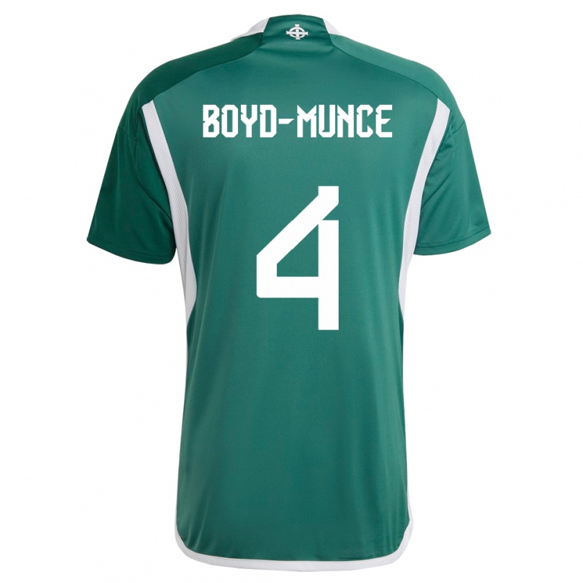 Kandiny Damen Nordirland Caolan Boyd-Munce #4 Grün Heimtrikot Trikot 24-26 T-Shirt
