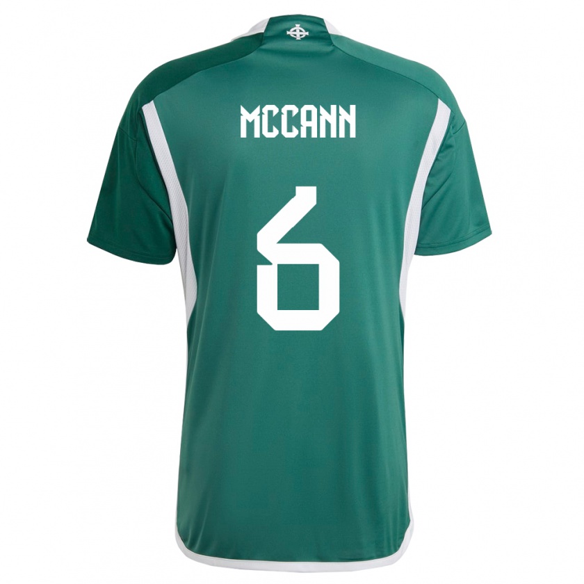 Kandiny Damen Nordirland Charlie Mccann #6 Grün Heimtrikot Trikot 24-26 T-Shirt