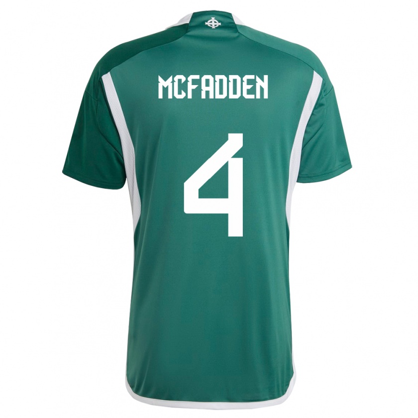 Kandiny Damen Nordirland Sarah Mcfadden #4 Grün Heimtrikot Trikot 24-26 T-Shirt