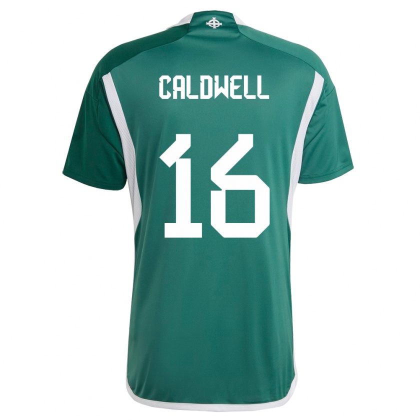 Kandiny Damen Nordirland Nadene Caldwell #16 Grün Heimtrikot Trikot 24-26 T-Shirt