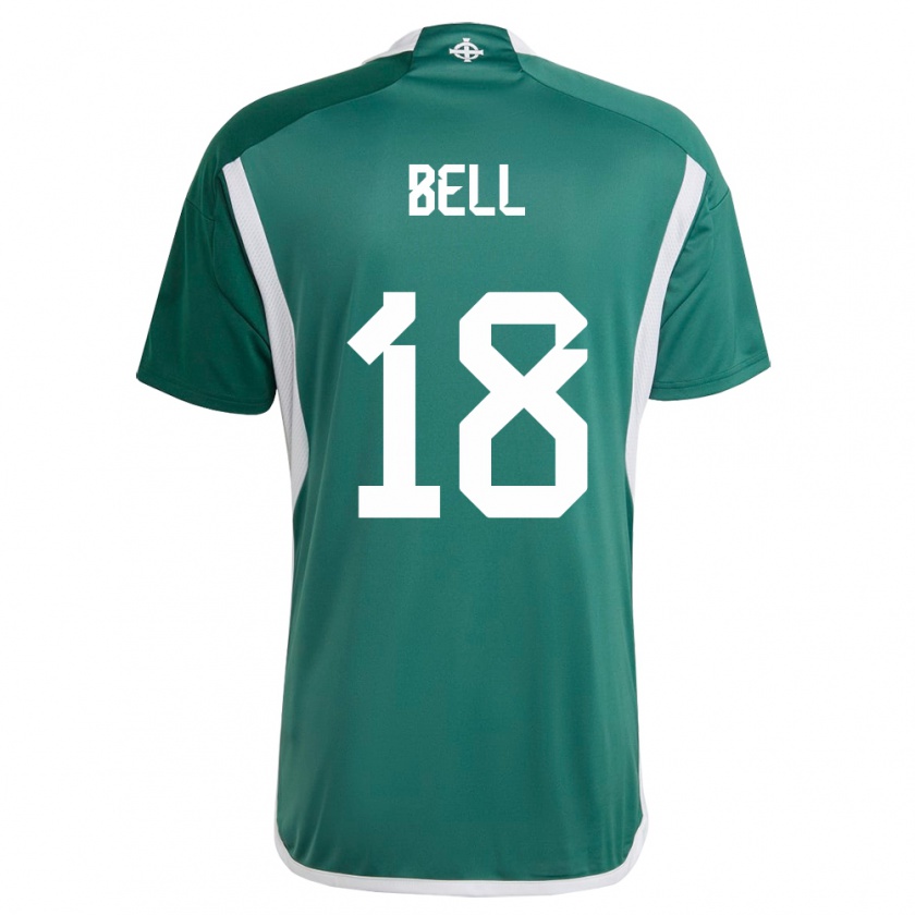 Kandiny Damen Nordirland Megan Bell #18 Grün Heimtrikot Trikot 24-26 T-Shirt