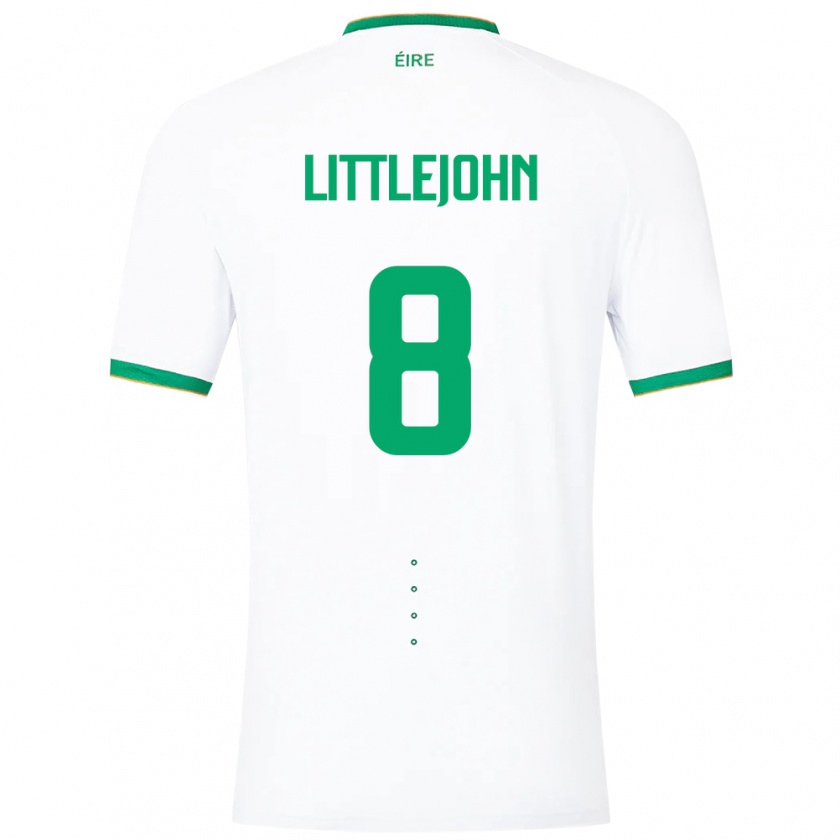 Kandiny Damen Irische Ruesha Littlejohn #8 Weiß Auswärtstrikot Trikot 24-26 T-Shirt