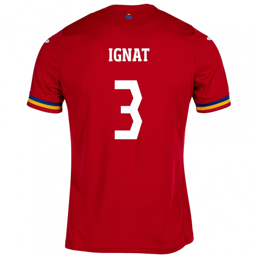 Kandiny Damen Rumänische Cristian Ignat #3 Rot Auswärtstrikot Trikot 24-26 T-Shirt