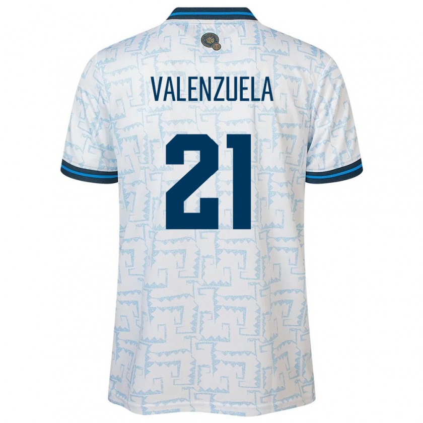 Kandiny Damen El Salvador Ana Valenzuela #21 Weiß Auswärtstrikot Trikot 24-26 T-Shirt