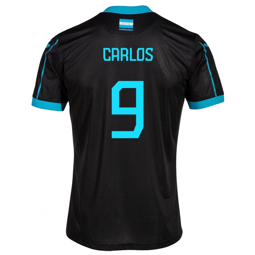 Kandiny Damen Honduras Carlos Mejía #9 Schwarz Auswärtstrikot Trikot 24-26 T-Shirt