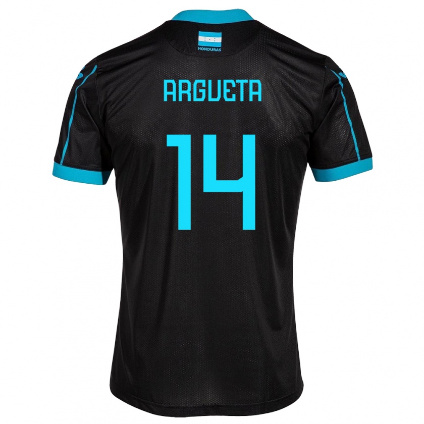 Kandiny Damen Honduras Carlos Argueta #14 Schwarz Auswärtstrikot Trikot 24-26 T-Shirt