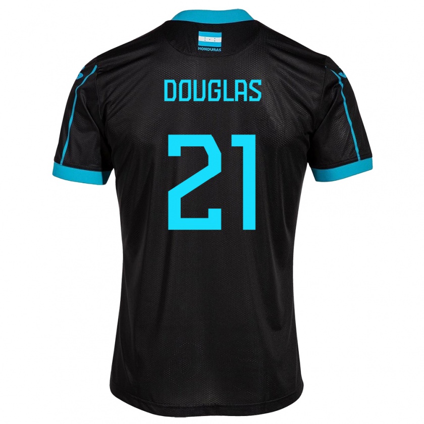 Kandiny Damen Honduras Douglas Martínez #21 Schwarz Auswärtstrikot Trikot 24-26 T-Shirt