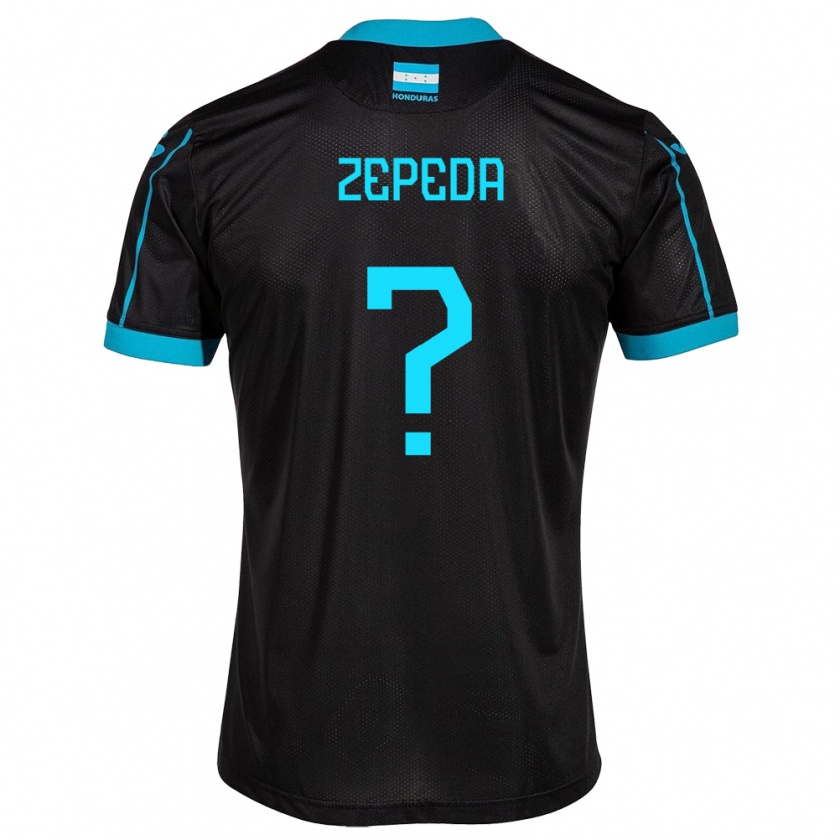 Kandiny Damen Honduras Melquizedeck Zepeda #0 Schwarz Auswärtstrikot Trikot 24-26 T-Shirt