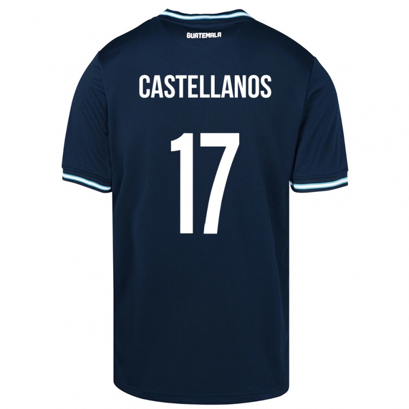 Kandiny Damen Guatemala Óscar Castellanos #17 Blau Auswärtstrikot Trikot 24-26 T-Shirt