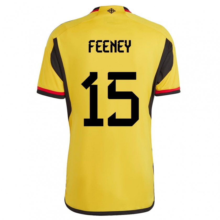 Kandiny Damen Nordirland George Feeney #15 Weiß Auswärtstrikot Trikot 24-26 T-Shirt