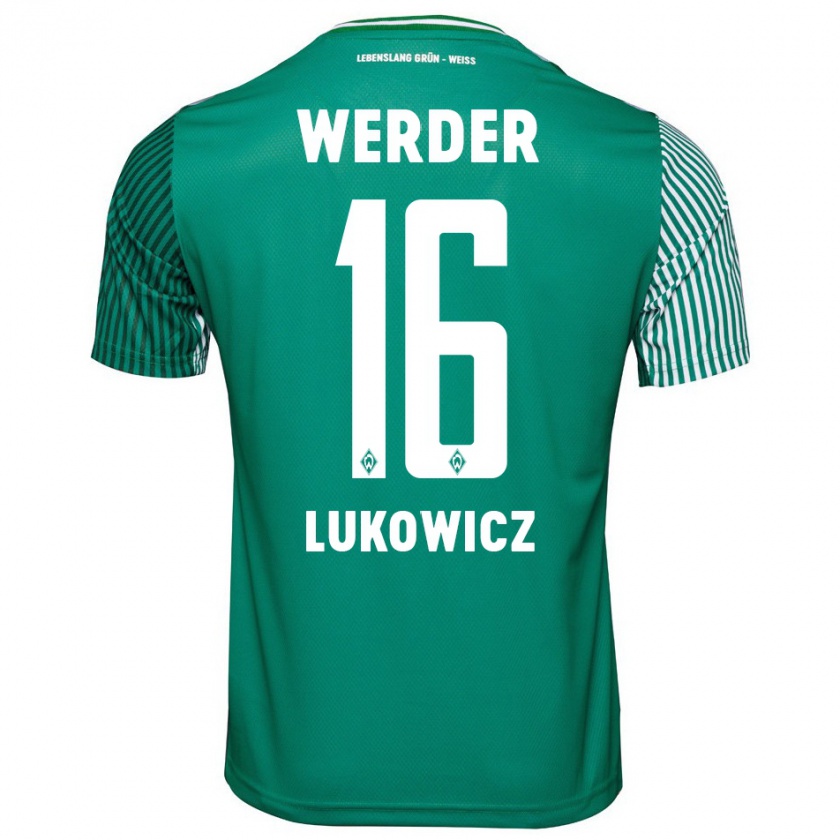 Kandiny Kinder Maik Lukowicz #16 Grün Heimtrikot Trikot 2023/24 T-Shirt