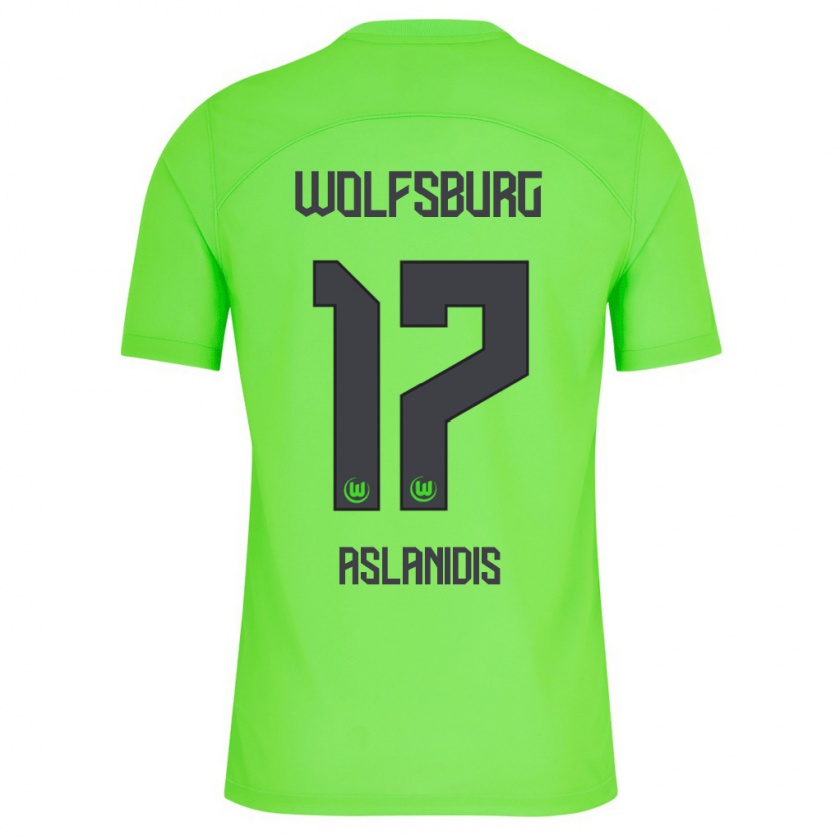 Kandiny Kinder Elijas Aslanidis #17 Grün Heimtrikot Trikot 2023/24 T-Shirt