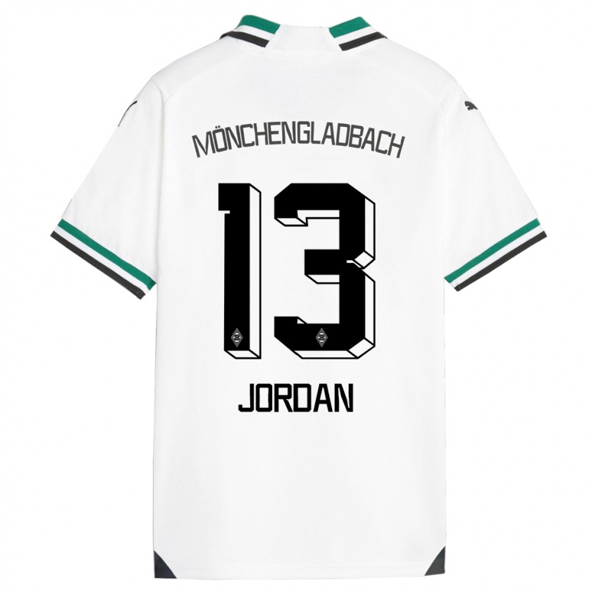 Kandiny Kinder Jordan #13 Weiß Grün Heimtrikot Trikot 2023/24 T-Shirt