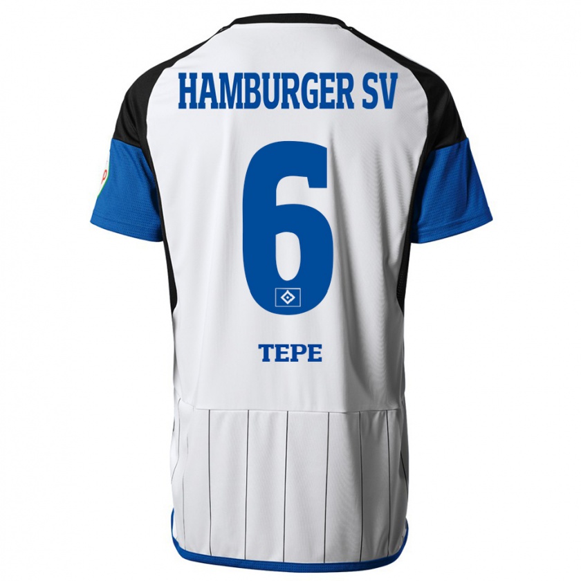 Kandiny Kinder Niklas Tepe #6 Weiß Heimtrikot Trikot 2023/24 T-Shirt