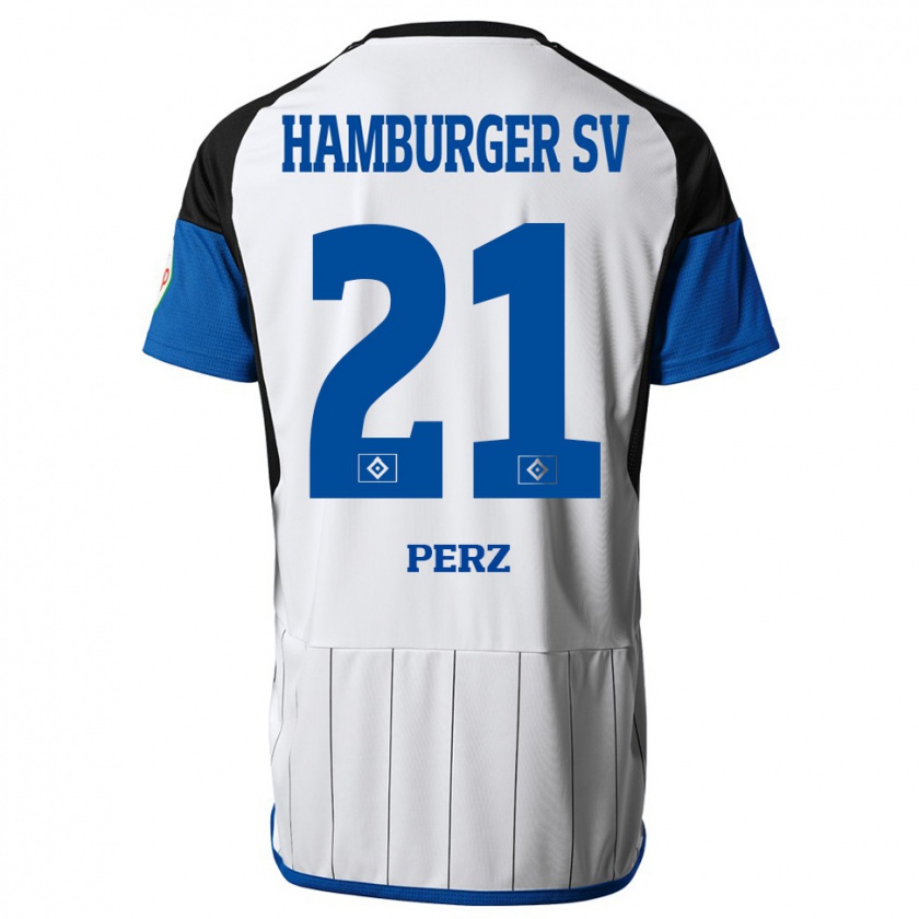 Kandiny Kinder Marcel Perz #21 Weiß Heimtrikot Trikot 2023/24 T-Shirt