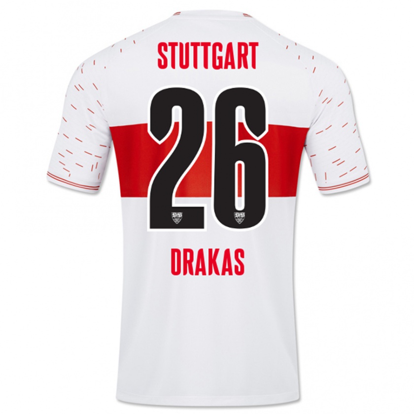 Kandiny Kinder Babis Drakas #26 Weiß Heimtrikot Trikot 2023/24 T-Shirt