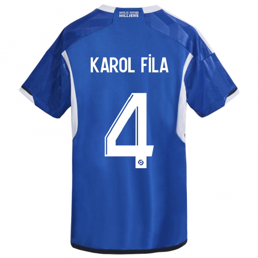 Kandiny Kinder Karol Fila #4 Blau Heimtrikot Trikot 2023/24 T-Shirt