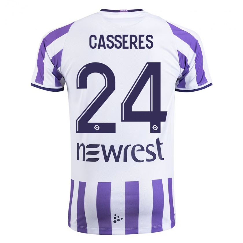 Kandiny Kinder Cristian Cásseres Jr. #24 Weiß Heimtrikot Trikot 2023/24 T-Shirt