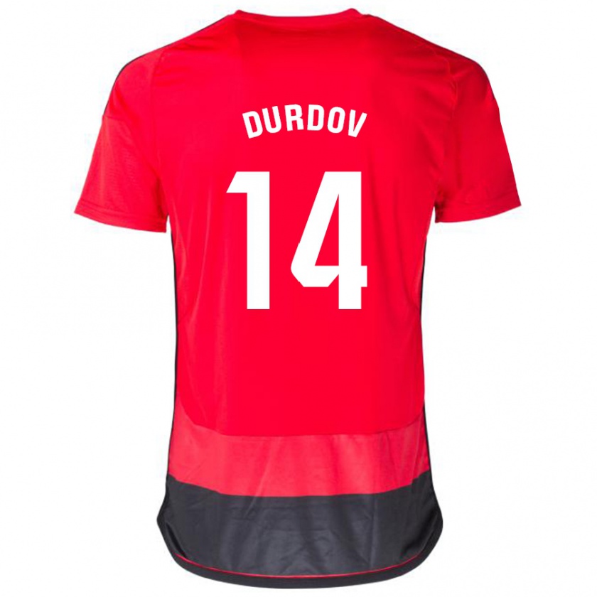 Kandiny Kinder Ivan Durdov #14 Rot Schwarz Heimtrikot Trikot 2023/24 T-Shirt