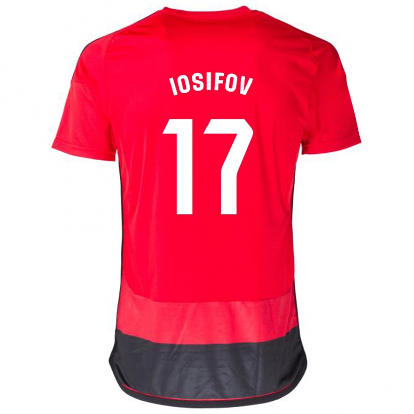 Kandiny Kinder Nikita Iosifov #17 Rot Schwarz Heimtrikot Trikot 2023/24 T-Shirt