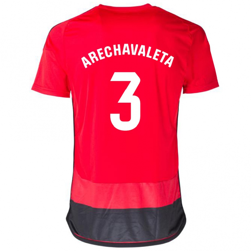 Kandiny Kinder Jorge Arechavaleta #3 Rot Schwarz Heimtrikot Trikot 2023/24 T-Shirt