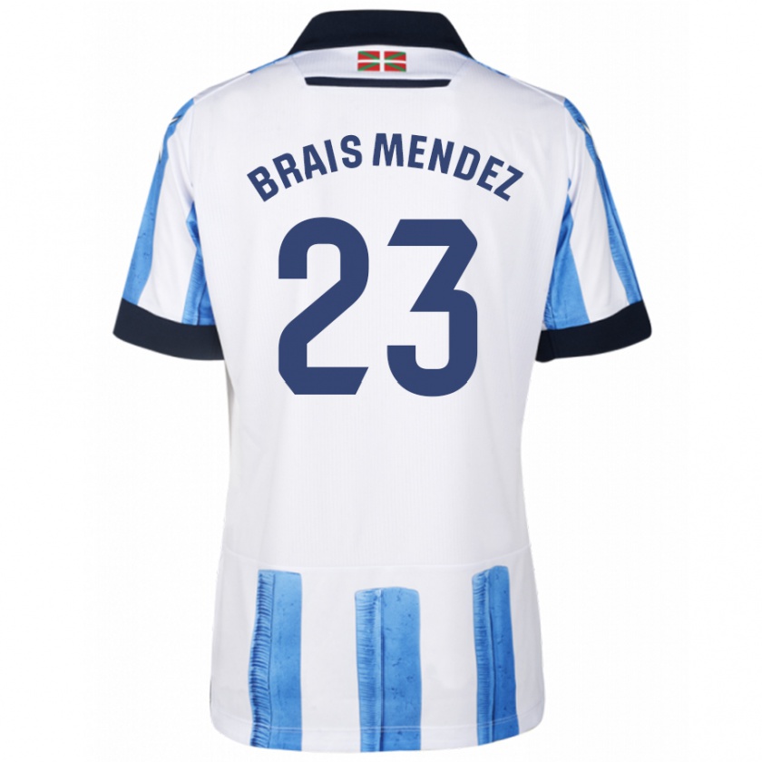 Kandiny Kinder Brais Méndez #23 Blau Weiss Heimtrikot Trikot 2023/24 T-Shirt