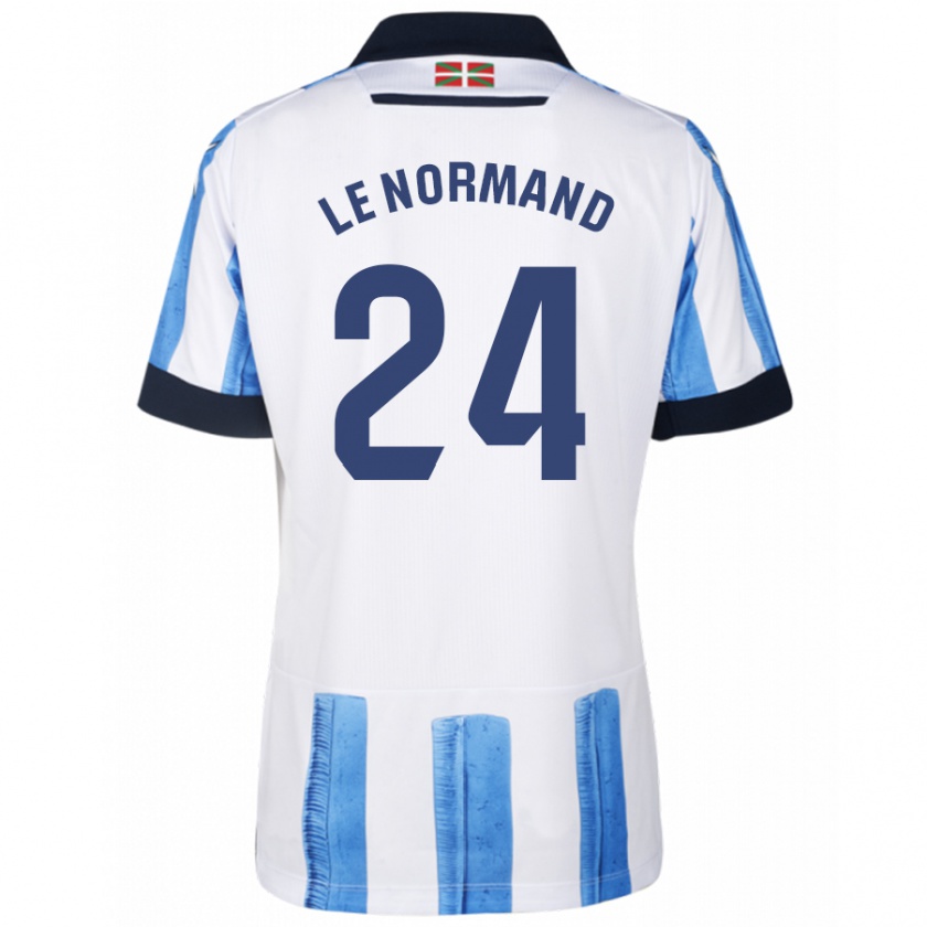 Kandiny Kinder Robin Le Normand #24 Blau Weiss Heimtrikot Trikot 2023/24 T-Shirt