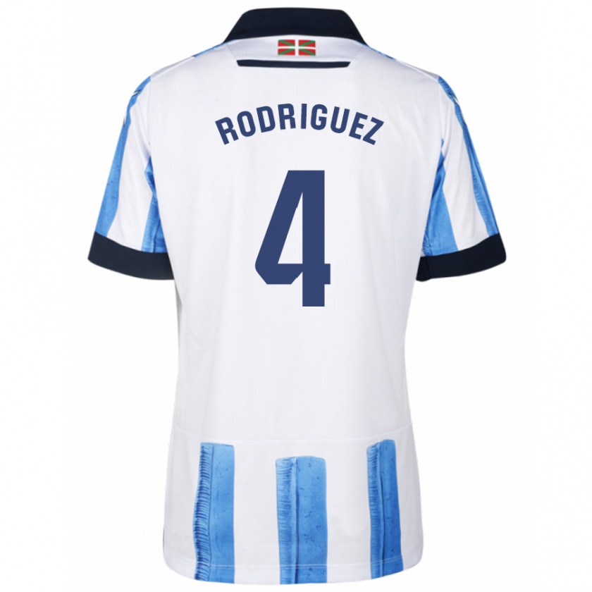 Kandiny Kinder Peru Rodríguez #4 Blau Weiss Heimtrikot Trikot 2023/24 T-Shirt