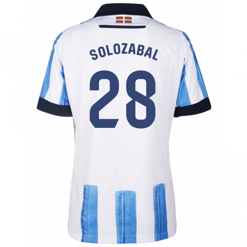 Kandiny Kinder Malen Solozabal Ibarra #28 Blau Weiss Heimtrikot Trikot 2023/24 T-Shirt