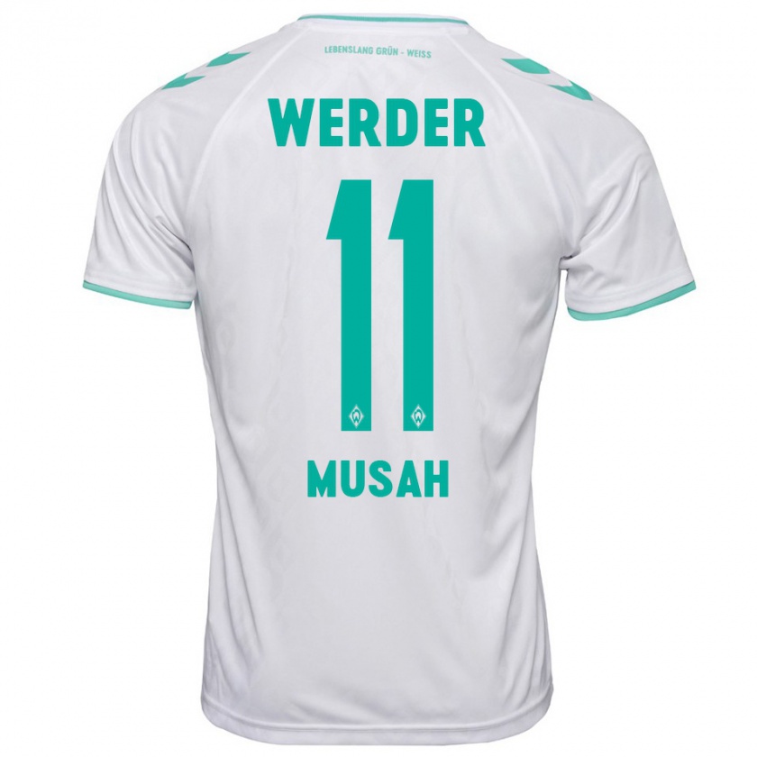 Kandiny Kinder Salim Musah #11 Weiß Auswärtstrikot Trikot 2023/24 T-Shirt