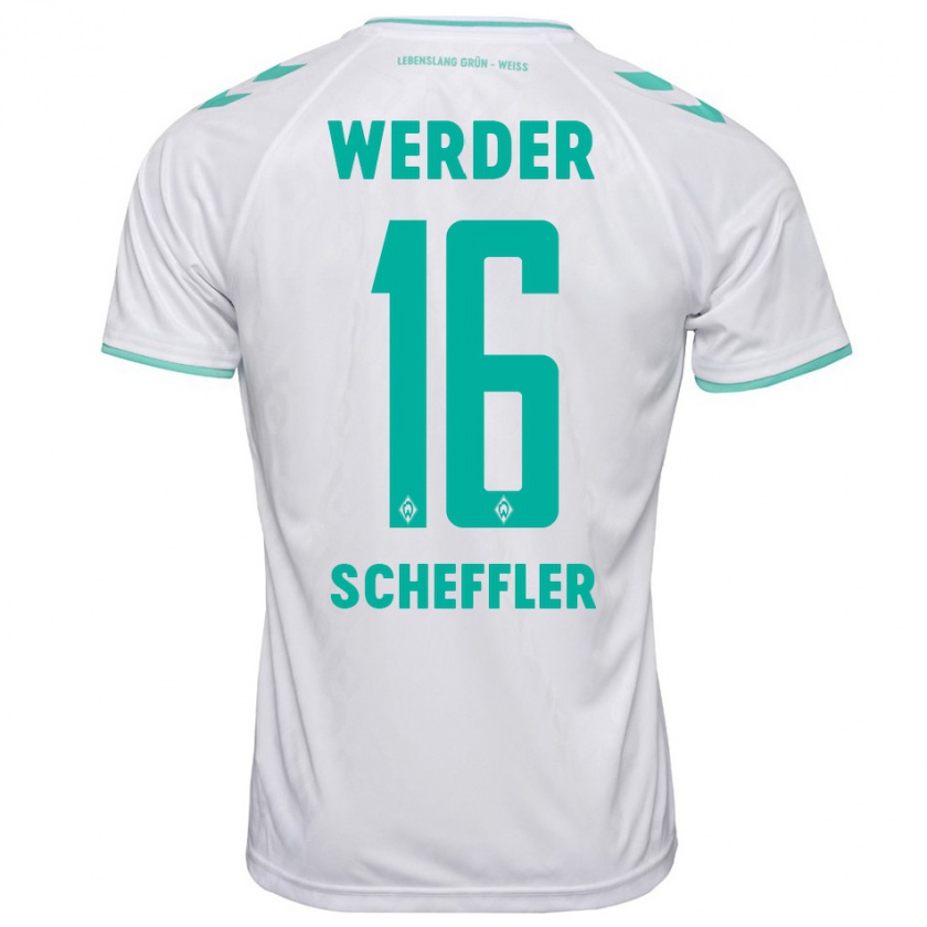 Kandiny Kinder Ian Scheffler #16 Weiß Auswärtstrikot Trikot 2023/24 T-Shirt