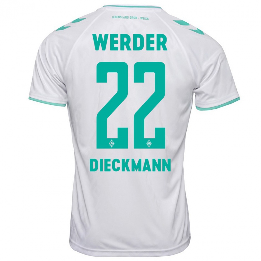 Kandiny Kinder Rieke Dieckmann #22 Weiß Auswärtstrikot Trikot 2023/24 T-Shirt