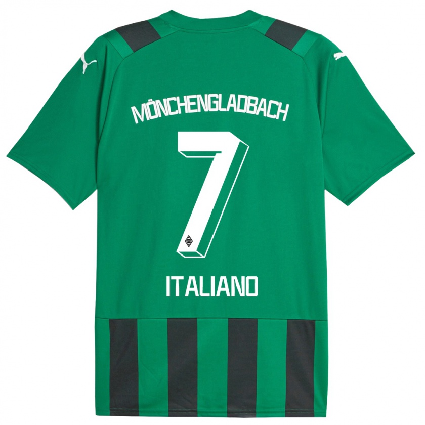 Kandiny Kinder Jacob Italiano #7 Schwarz Grün Auswärtstrikot Trikot 2023/24 T-Shirt