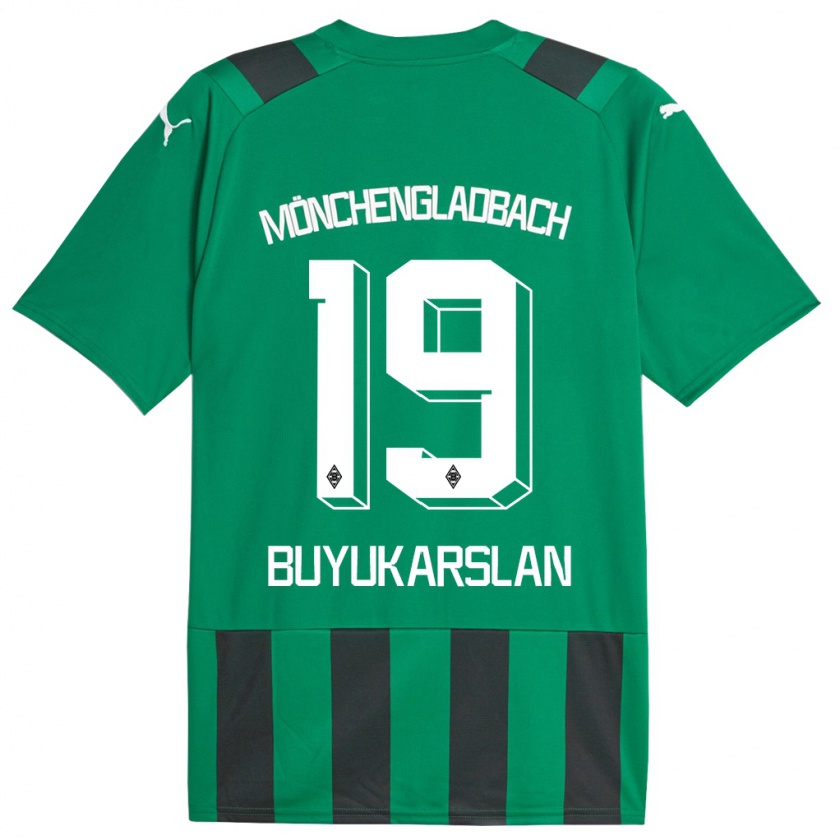 Kandiny Kinder Oguzcan Büyükarslan #19 Schwarz Grün Auswärtstrikot Trikot 2023/24 T-Shirt